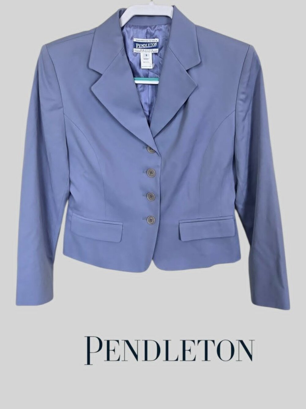 Pendleton Light Blue Blazer Business Casual Work Jacket Womens 6 Petite